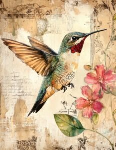 Colorful Hummingbird in Flight