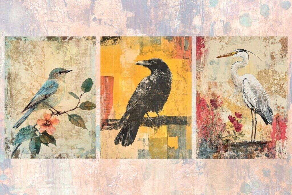Mixed-Media Bird Images V2