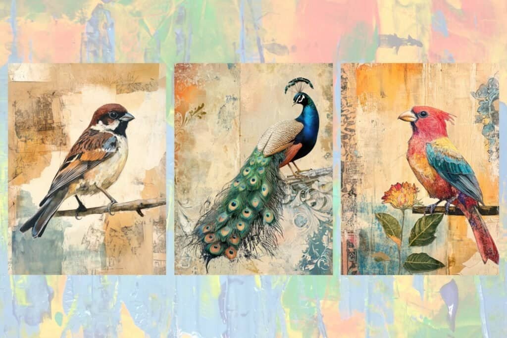Mixed-Media Bird Images V3