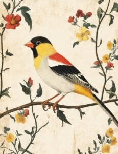 Yellow-Throated Songbird on Vine