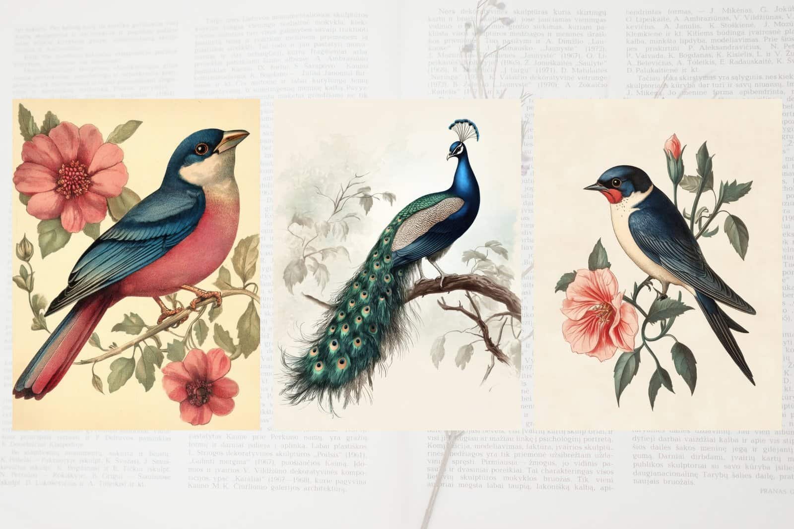 Botanical Bird Images V2