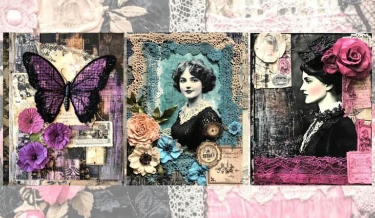 Elegant Vintage Mixed Media Journal Pages Bundle