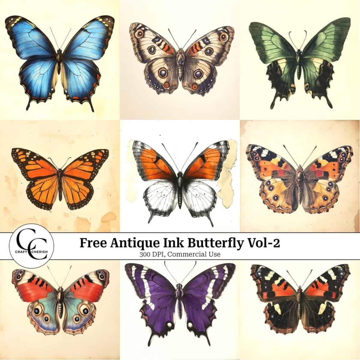 Free Vintage Butterflies