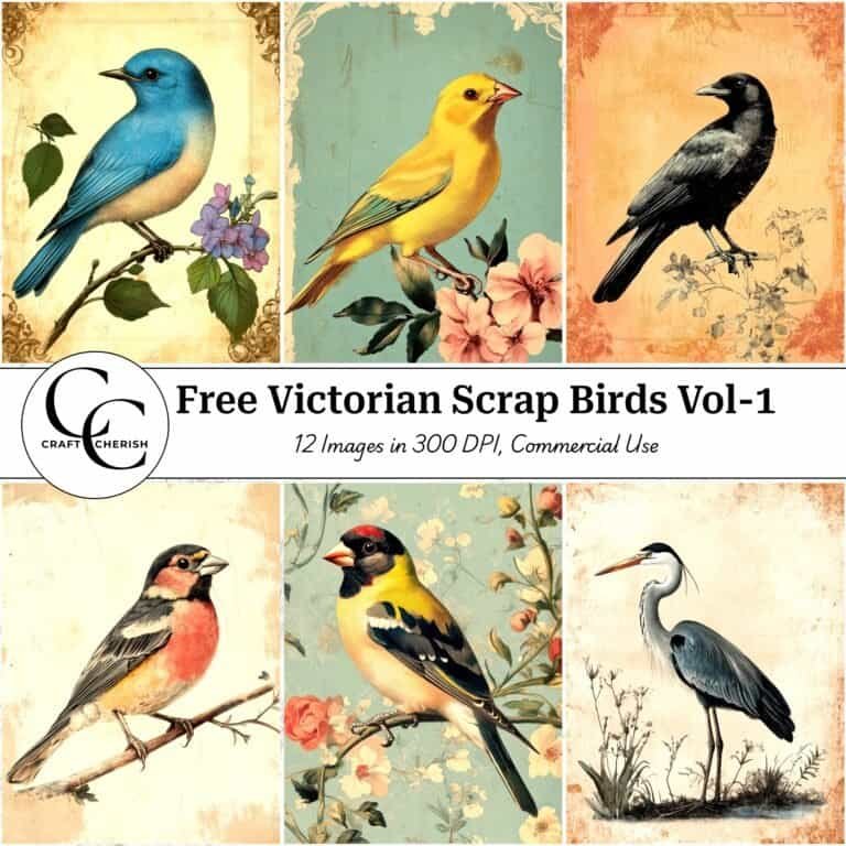 12 Free Victorian Scrap Birds Images – Vintage Printable Sheets & Ephemera for Junk Journals Vol. 1