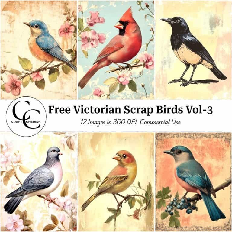 12 Free Victorian Scrap Bird Portrait Images – Vintage Ephemera for Junk Journals Vol. 3