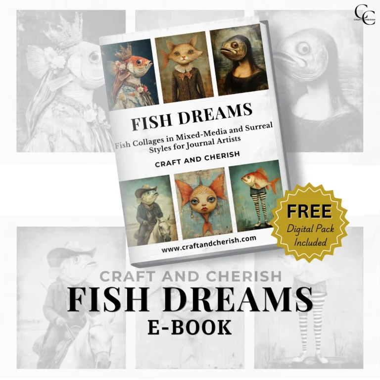 Fish Dreams E-Book, Surreal Mixed-Media Fish Art for Junk Journaling & Scrapbooking