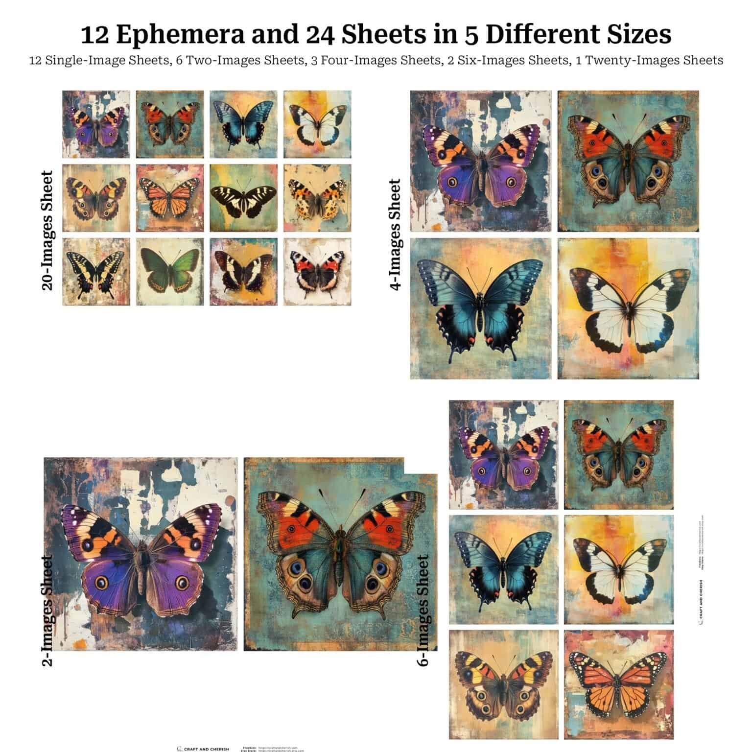 12 Free Mixed-Media Butterfly Images for Junk Journal – Vintage ...