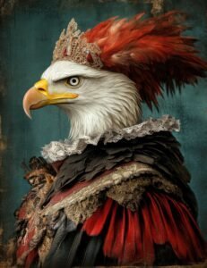 Royal Eagle in Scarlet Feathers
