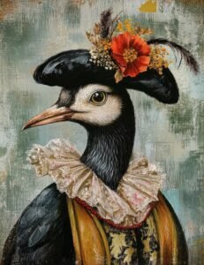 Lady Bird with Lace Collar