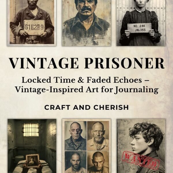 Vintage Prisoner E-Book, A Digital Collection of Antique Mugshots and Faded Portraits for Junk Journals, Scrapbooking, and Mixed Media