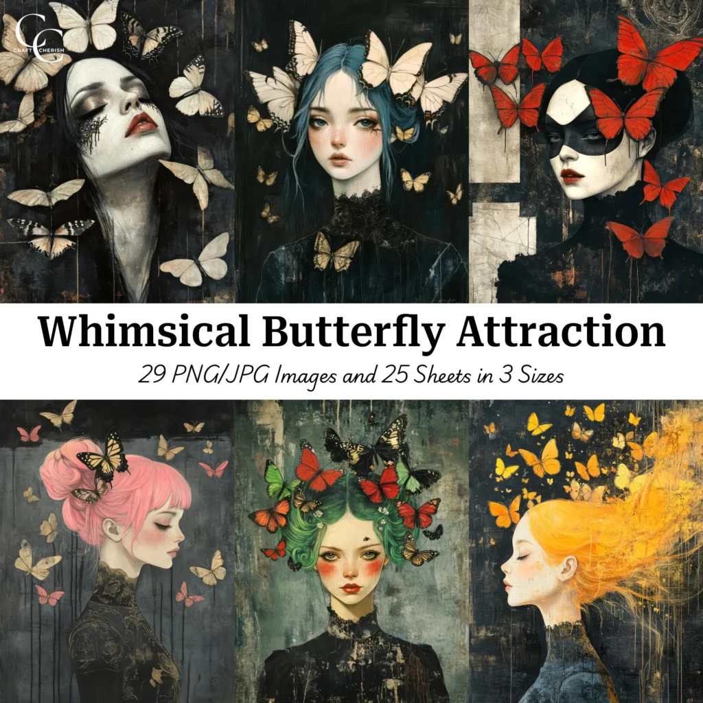 29 Whimsical Butterfly Attraction Photos for Creative Crafts, CU, Printable Digital Printables, Perfect for Scrapbooking & Journals, SU-0036