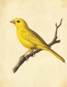 Golden Finch in Monochrome Branches