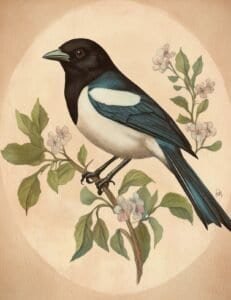 Blue Magpie with Circle Backdrop