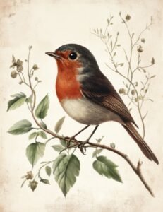 Sweet Robin on a Spring Branch