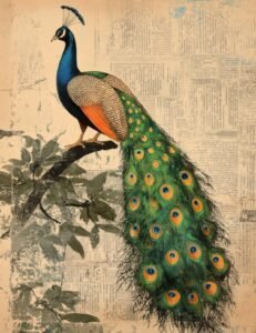 Peacock with Elegant Feather Display