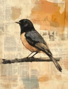 Soft Robin with Faded Paint Effects