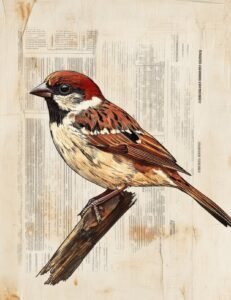 Sparrow with Rustic Warm Tones