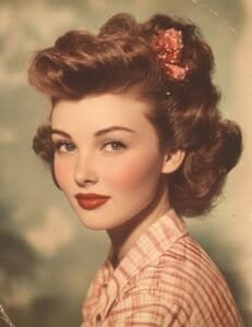 1940s Girl Next Door in Gingham Blouse