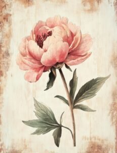 Soft Blush Peony on Off-White
