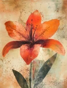 Deep Orange Lily Close-Up