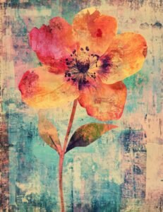 Watercolor Poppy in Soft Pastels