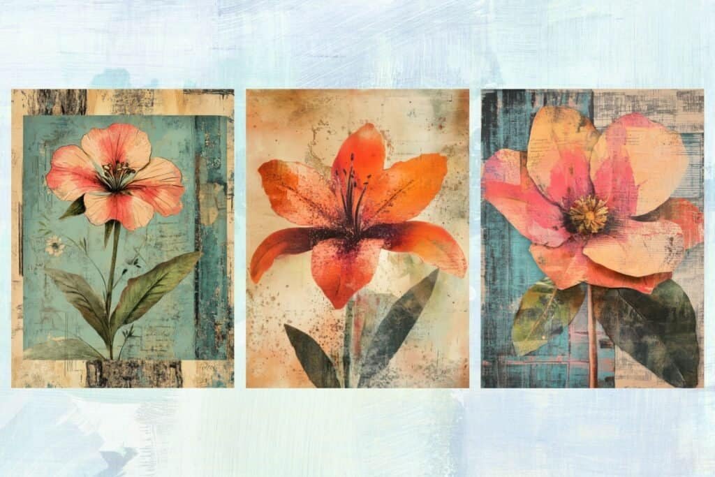 Mixed-Media Flower Images