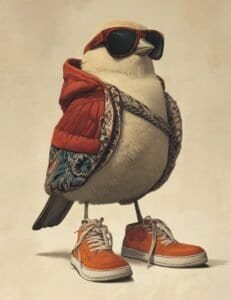 Cool Bird in Sneakers