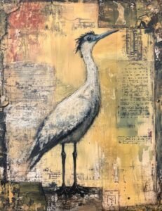 Vintage Texture Heron
