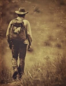 Lone Wanderer on a Country Path
