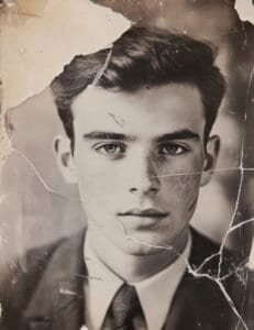 Vintage Young Man with Broken Frame
