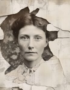 Victorian Lady Through a Paper Tear