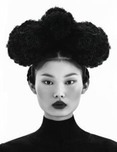 Minimalist Portrait with Bold Hair