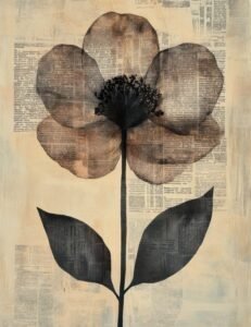 Shadow Bloom on Newsprint