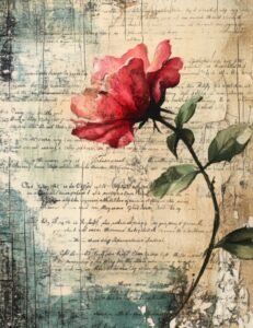 Red Rose Brushstroke Elegance