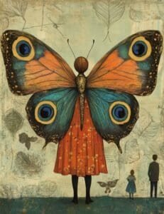 Girl in Butterfly Dress