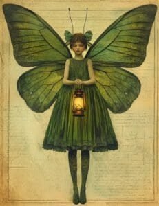 Lantern-Holding Butterfly Fairy