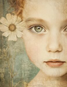Close-Up of Child with Daisy Eye