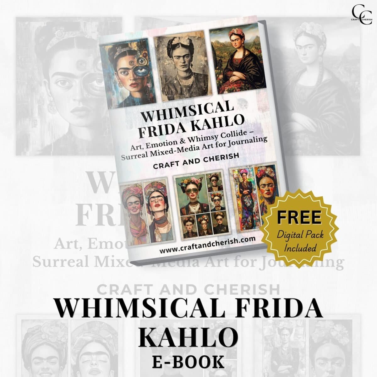 Whimsical Frida Kahlo E-Book, A Digital Collection of Surreal and Whimsical Art for Junk Journals, Scrapbooking, and Mixed Media