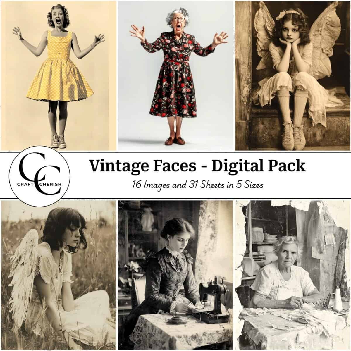 Vintage Faces Book - Digital Download Pack (Password Protected)