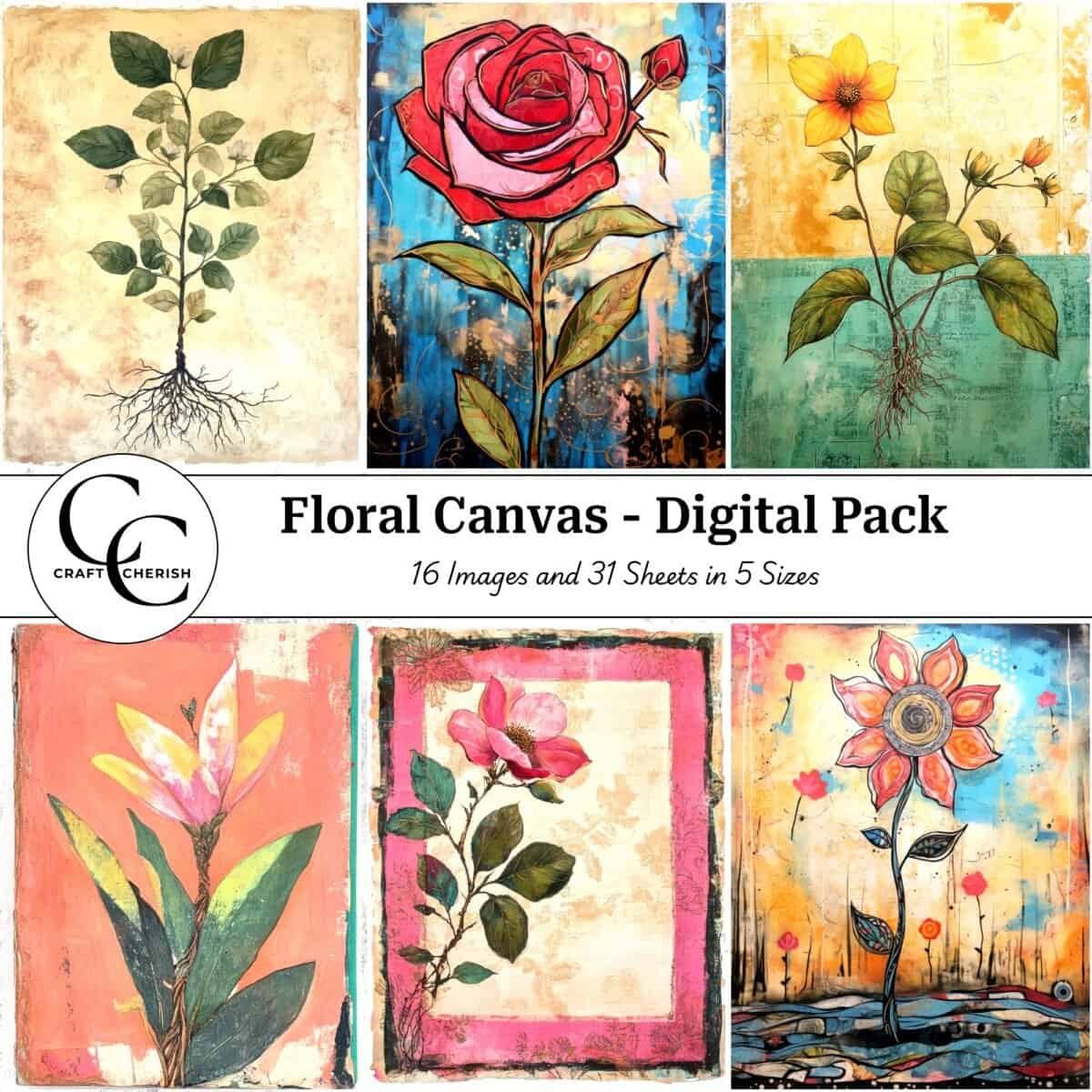 Floral Canvas Book - Digital Download Pack (Password Protected)