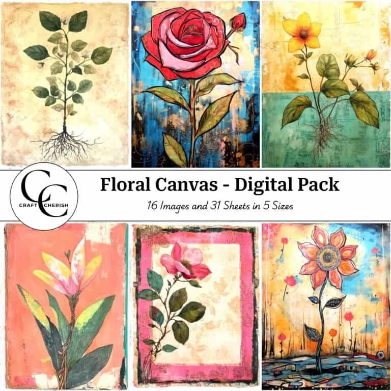 Floral Canvas Book - Digital Download Pack (Password Protected)
