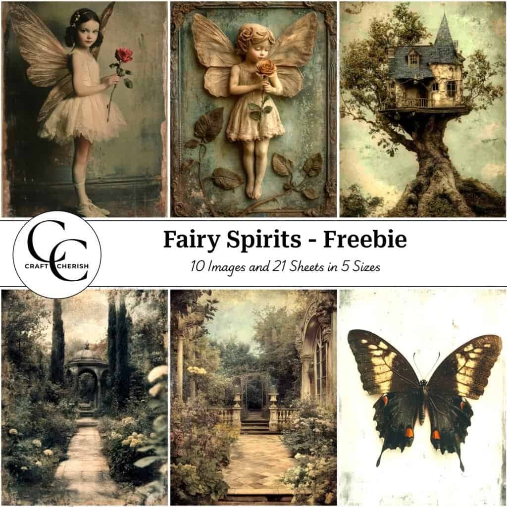 10 Free Vintage Fairy Images - Fairy Spirits Book, Printable Sheets for Junk Journals
