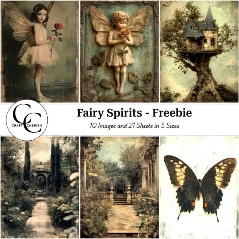 10 Free Vintage Fairy Images - Fairy Spirits Book, Printable Sheets for Junk Journals