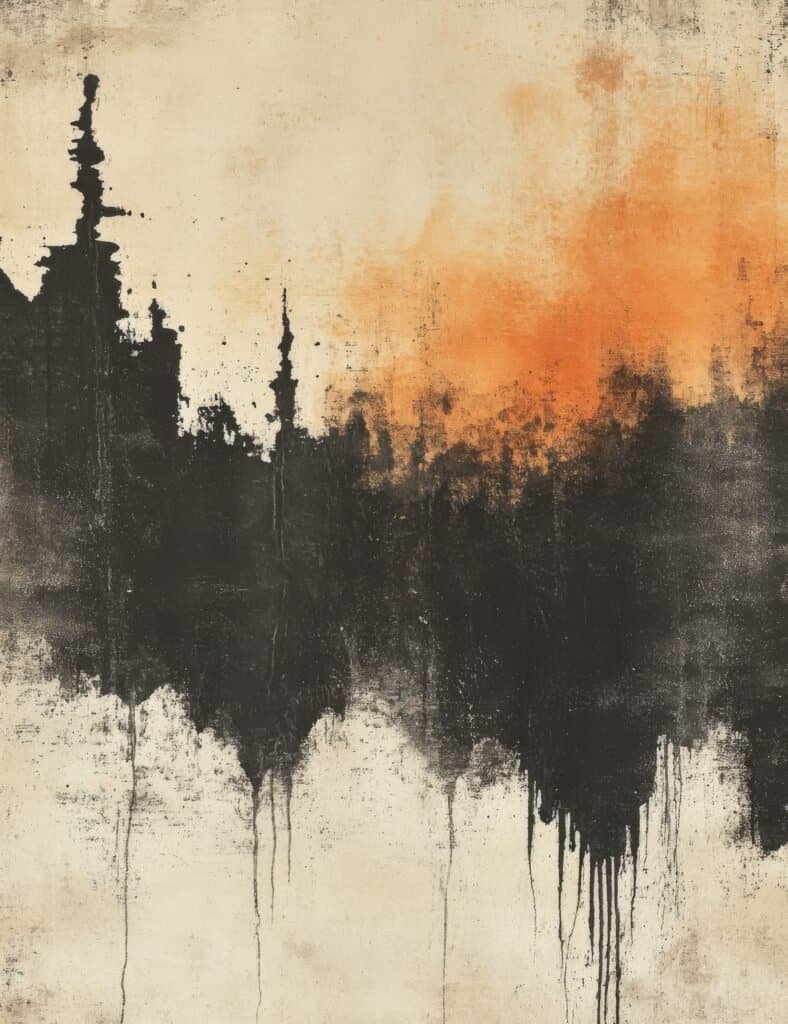 Splattered Chaos in Red and Black