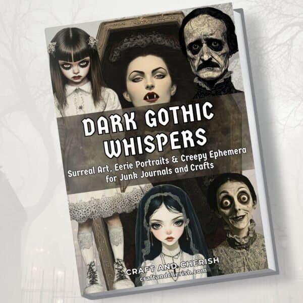 Dark Gothic Whispers – Eerie Surreal Ephemera eBook for Journaling & Scrapbooking