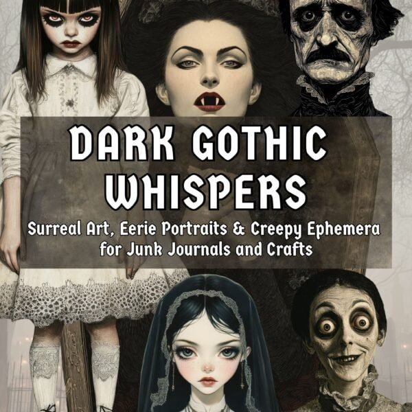 Dark Gothic Whispers – Eerie Surreal Ephemera eBook for Journaling & Scrapbooking