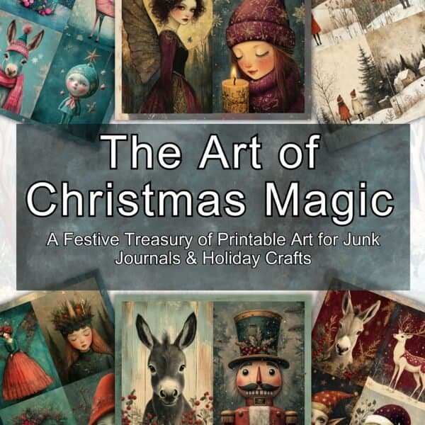 The Art of Christmas Magic – Vintage Holiday Printable E-Book for Junk Journals & Creative Crafts (Digital Download)