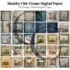 Shabby Chic Frame Digital Paper, Vintage Polaroid Landscape Frames for Junk Journals – image 3