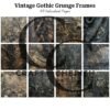 Grungy Dark Lace Fabric Digital Paper, Gothic Distressed Lace Textures for Junk Journals – image 2