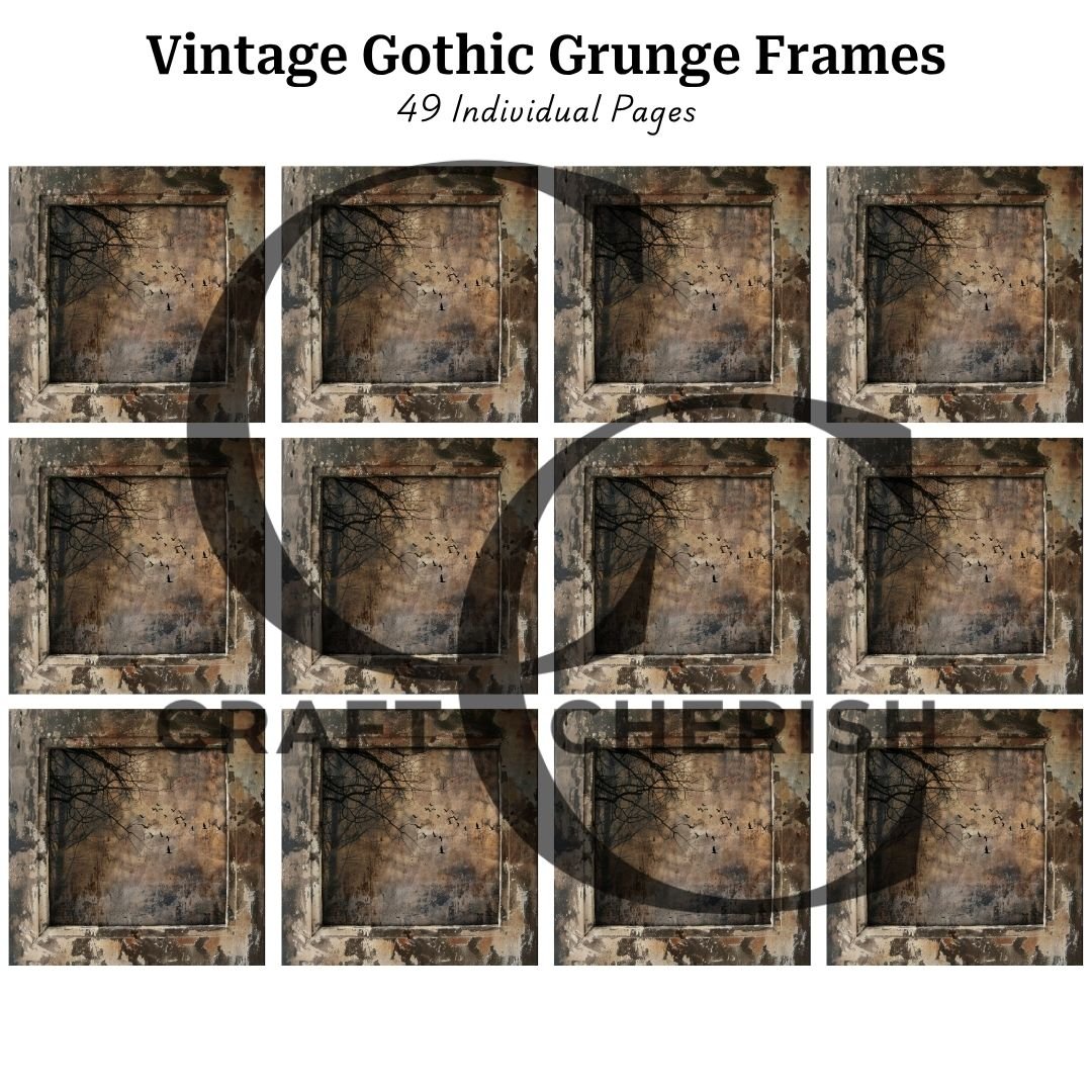 Vintage Gothic Grunge Frames, Distressed Grunge Photo Frames for Junk Journals, Scrapbook Printable – image 3